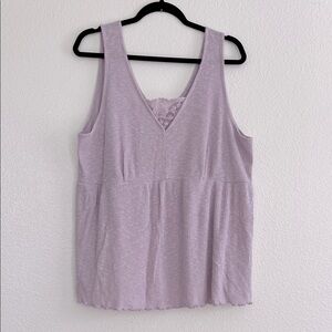Lavender ribbed babydoll tank, size 2X
